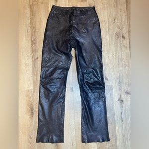 Perfect Condition - Vintage Bergman’s Black Leather Pants - Size 25 EUC